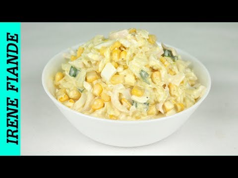 0 Салат с кальмарами и яйцом и огурцом и кукурузой