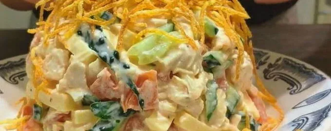 salat muraveynik 4d30 Салат муравейник с курицей и картофельной соломкой