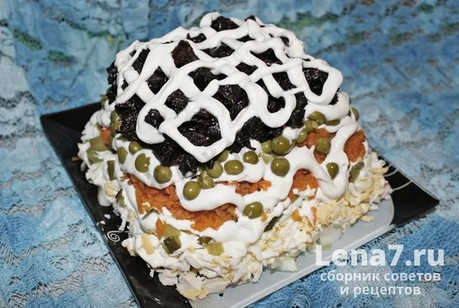 salat praga kuritsey 6c6c73 Салат прага с курицей и черносливом пошаговый