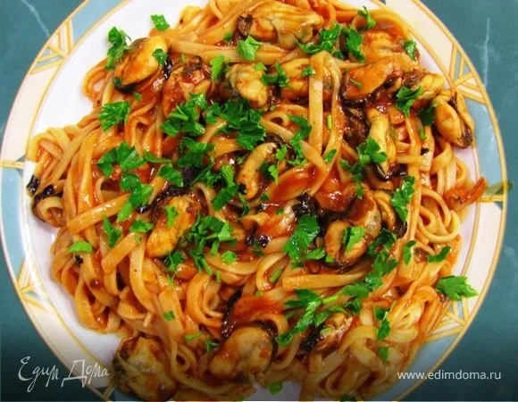 pasta tomatnim sousom 513c8 Паста с мидиями в томатном соусе