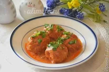 frikadelki tomatno smetannom souse 0ff2fa8 Фрикадельки с подливкой на сковороде в томатном соусе и сметане