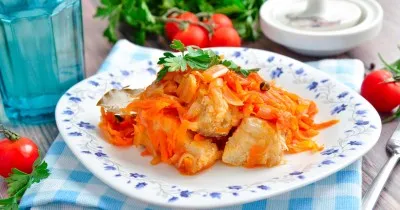 Рыба треска под маринадом из моркови и лука, классическая