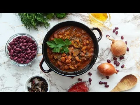 ОЧЕНЬ ВКУСНАЯ ФАСОЛЬ С ГРИБАМИ | Фасоль с грибами в томатном соусе | Как вкусно приготовить фасоль?