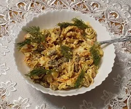 salat pechenochnimi blinchikami 54f81 Салат с печеночными блинчиками