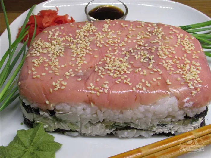 sushi tort retsept e44c22 Суши торт рецепт в домашних