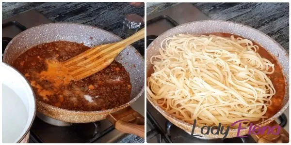 spagetti farshem tomatnom 109097 Спагетти с фаршем в томатном соусе