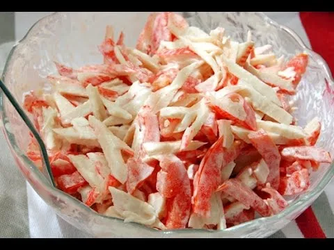 Ну очень вкусный и нежный салат Красное Море