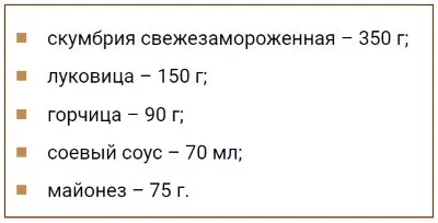 skumbriya zapechennaya gorchichno soevom 4b24 Скумбрия в горчично соевом соусе запеченная в духовке