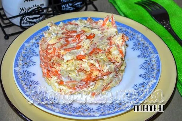 Салат Хитрый лис с морковью и плавленым сырком